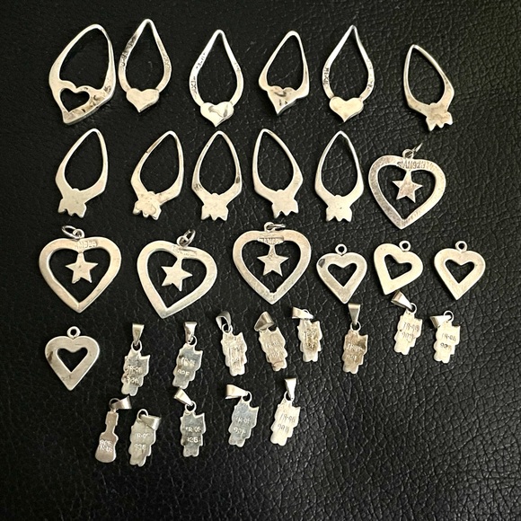 Lot of sterling silver Mexican turquoise pendants - Picture 9 of 11